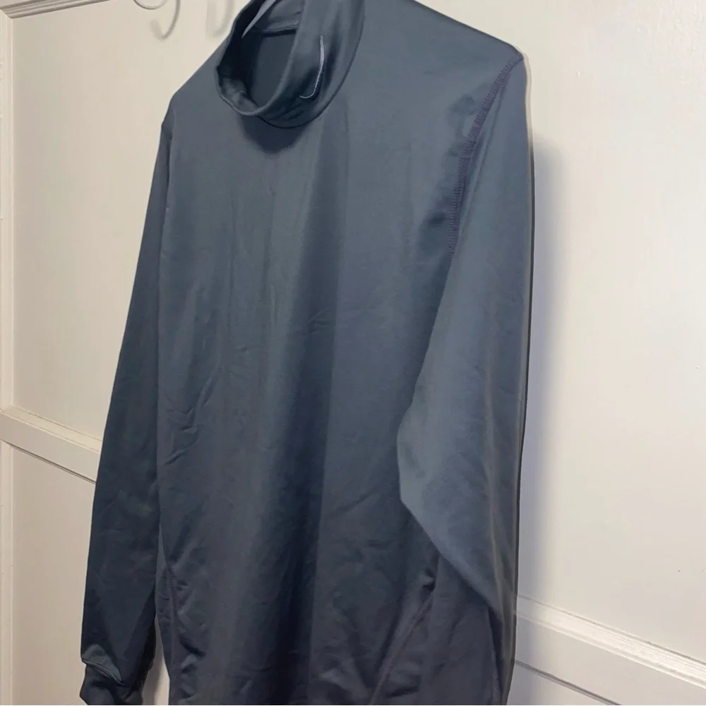 Nike Pro Large Fitted Long Sleeve Mock Neck Tee - Gray - Picture 10 of 11